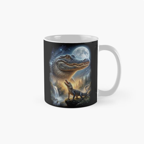 Item preview, Alligator Howling Moon Art Animal Lover designed and sold by DoodleTortle.