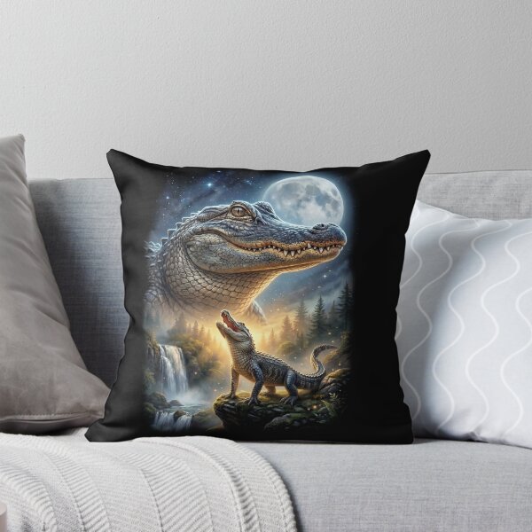 Item preview, Alligator Howling Moon Art Animal Lover designed and sold by DoodleTortle.