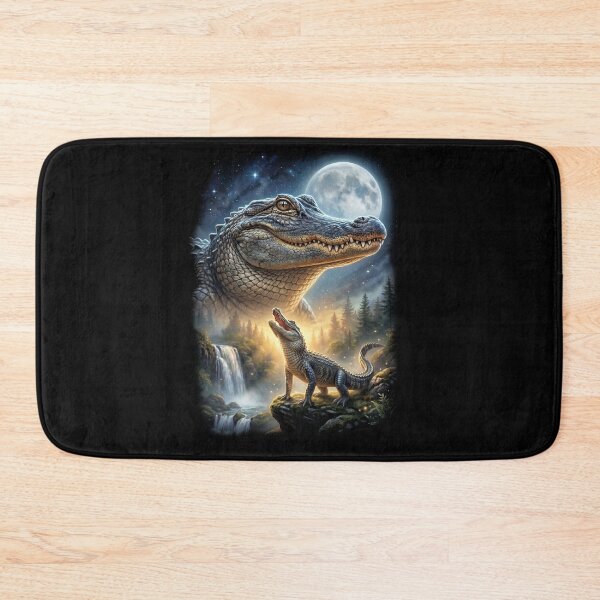 Item preview, Alligator Howling Moon Art Animal Lover designed and sold by DoodleTortle.