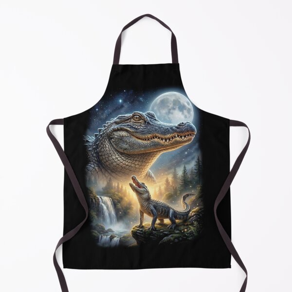 Item preview, Alligator Howling Moon Art Animal Lover designed and sold by DoodleTortle.