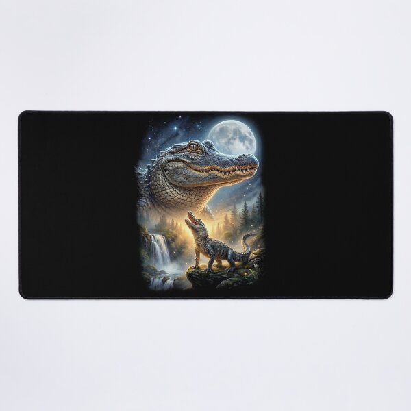 Item preview, Alligator Howling Moon Art Animal Lover designed and sold by DoodleTortle.