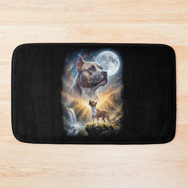 Aperçu de l'œuvre American Staffordshire Terrier Howling Moon Art Dog Lover créée et vendue par DoodleTortle.
