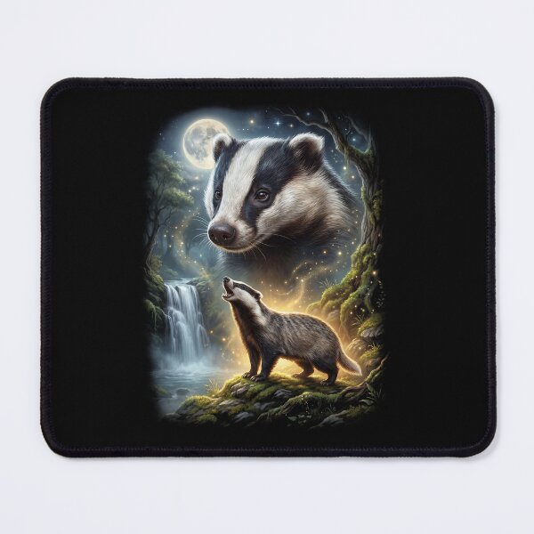 Item preview, Badger Howling Moon Art Animal Lover designed and sold by DoodleTortle.
