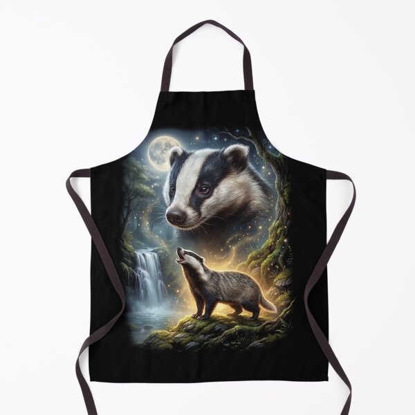 Item preview, Badger Howling Moon Art Animal Lover designed and sold by DoodleTortle.