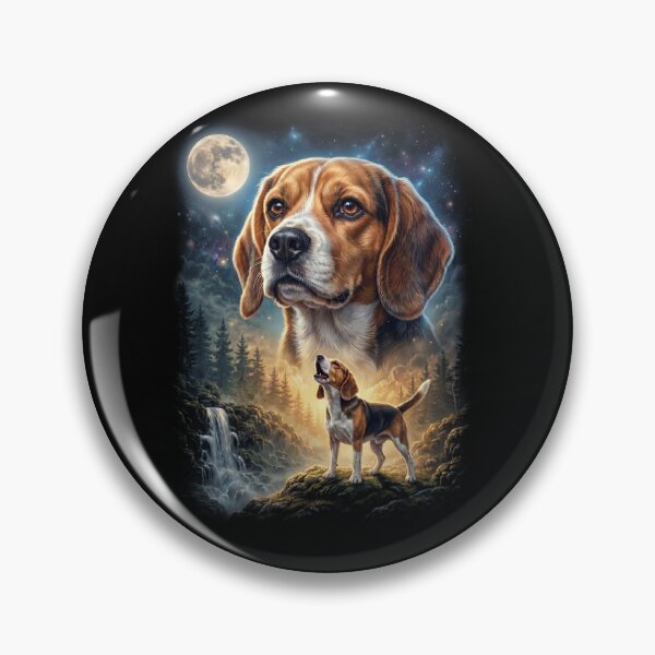 Item preview, Beagle Howling Moon Art Dog Lover designed and sold by DoodleTortle.