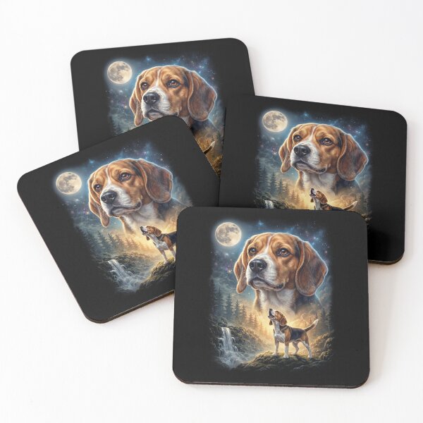 Item preview, Beagle Howling Moon Art Dog Lover designed and sold by DoodleTortle.