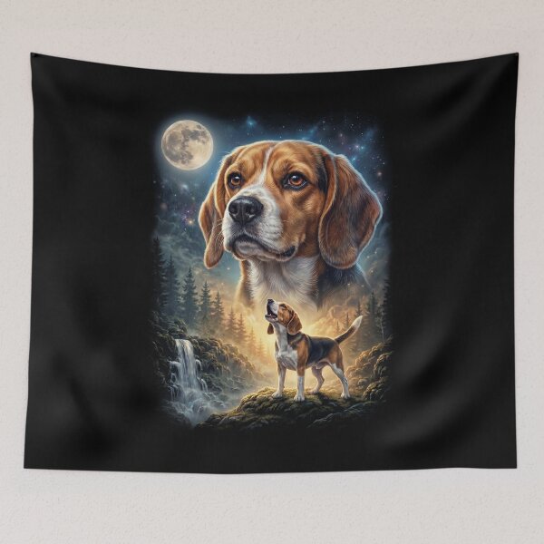 Item preview, Beagle Howling Moon Art Dog Lover designed and sold by DoodleTortle.
