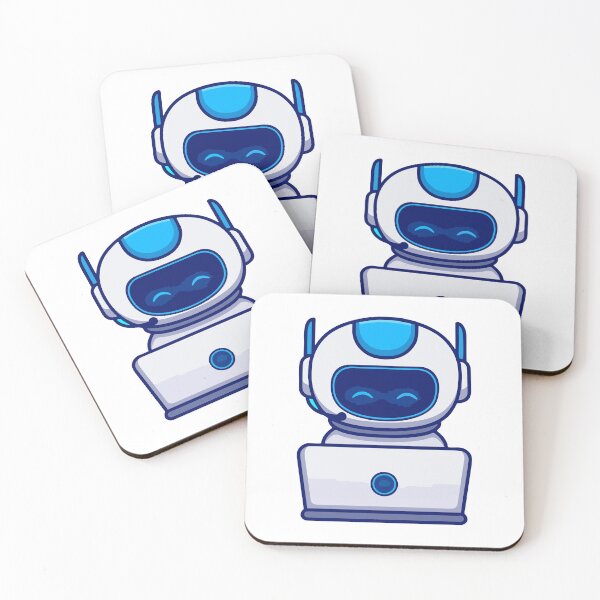 Item preview, Cute Ai Robot Working on Laptop designed and sold by febesl.
