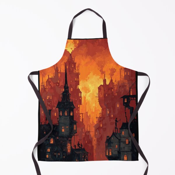 Item preview, Fiery Industrial Metropolis - Steampunk Cityscape designed and sold by bapupa.