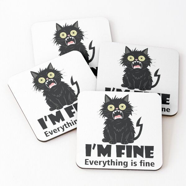 Item preview, Funny Screaming Black Cat I’m Fine designed and sold by Found Dream.