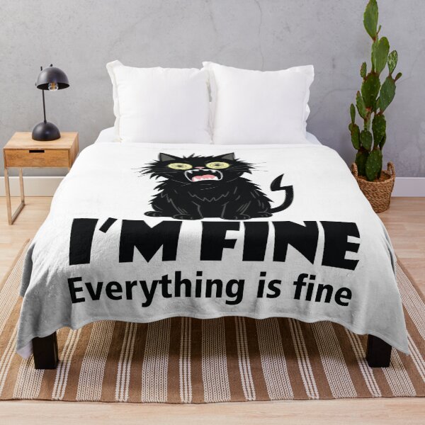 Item preview, Funny Screaming Black Cat I’m Fine designed and sold by Found Dream.