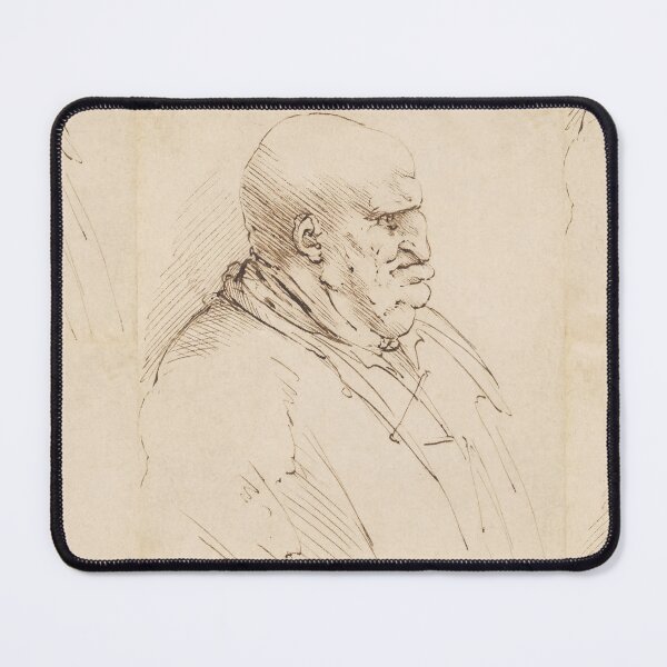 Item preview, A Caricature of a Bald Fat Man by Leonardo da Vinci: Renaissance Study Poster designed and sold by artofuniverse.