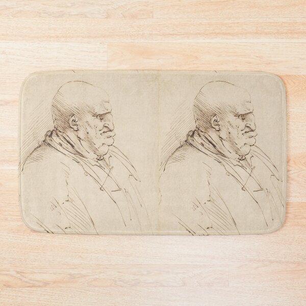 Item preview, A Caricature of a Bald Fat Man by Leonardo da Vinci: Renaissance Study Poster designed and sold by artofuniverse.