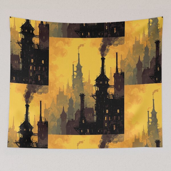 Item preview, Smokestack Skyline Silhouette - Steampunk Cityscape designed and sold by bapupa.