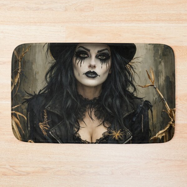 Item preview, Gothic Witch in Top Hat Dark Halloween Portrait with Skeleton Hands designed and sold by Kaleidoscope Print.
