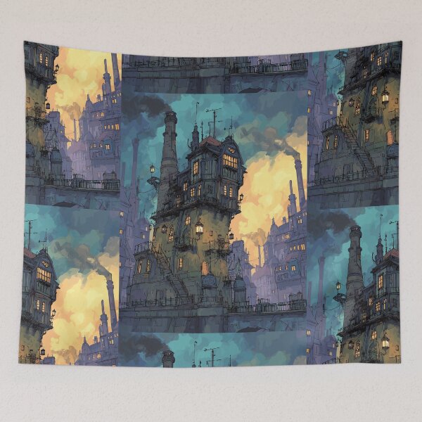 Item preview, Victorian Steam Outpost - Steampunk Cityscape designed and sold by bapupa.