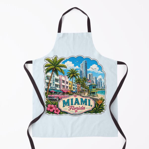 Item preview, Miami, Florida - Tropical Art Deco Coastal Design designed and sold by Myra365Art.