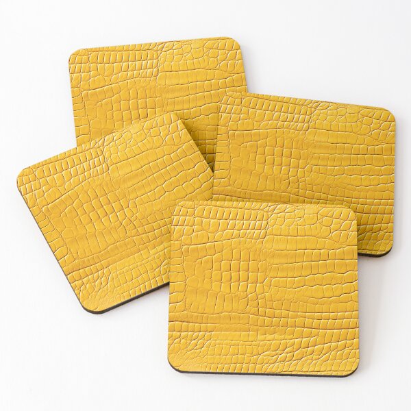 Item preview, Rounded Croc Scale Mustard Yellow Leather Photo Texture designed and sold by DigitaICraft.