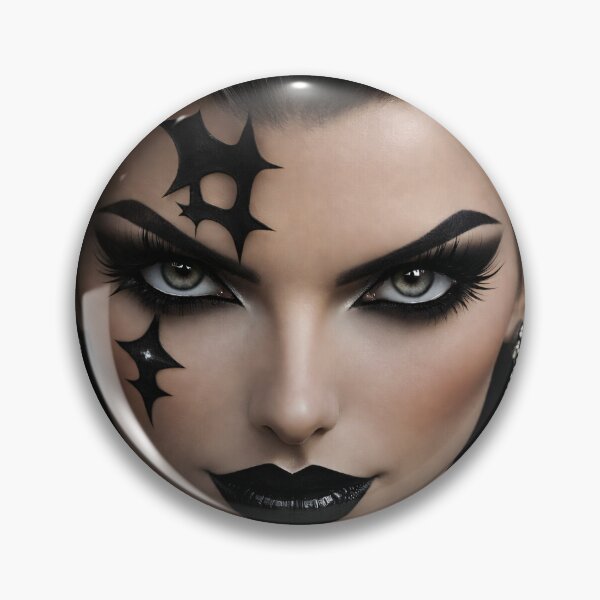 Item preview, Glam Gothic Beauty Portrait with Black Lips and Dramatic Dark Makeup designed and sold by Kaleidoscope Print.