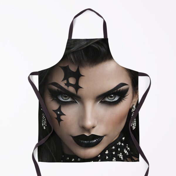 Item preview, Glam Gothic Beauty Portrait with Black Lips and Dramatic Dark Makeup designed and sold by Kaleidoscope Print.