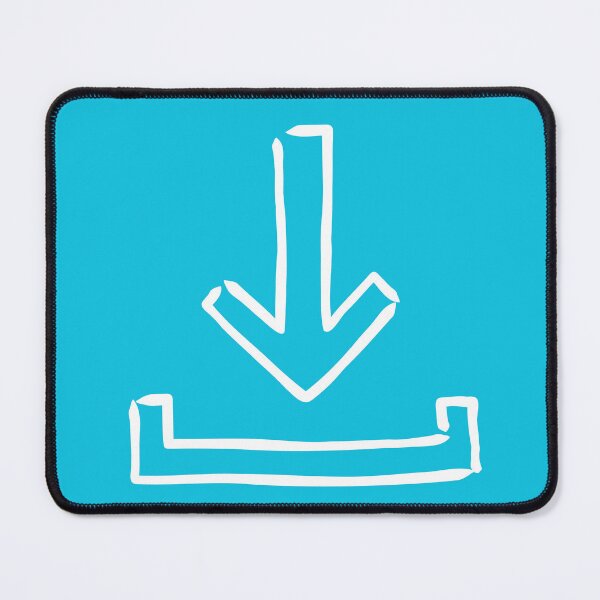 Item preview, White Download Arrow Icon Cyan Blue Background designed and sold by theboyjake.
