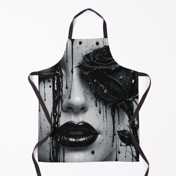 Item preview, Black Rose Gothic Portrait with Dripping Ink and Dark Glam Makeup designed and sold by Kaleidoscope Print.