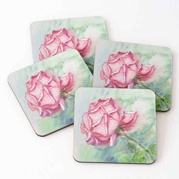Item preview, Pink Rose with Abstract Green Background designed and sold by Seaflow.