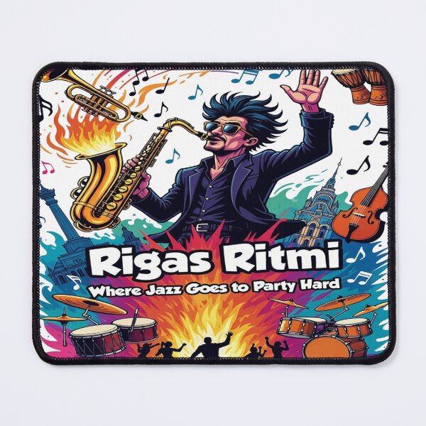 Item preview, Rigas Ritmi Jazz Festival T-Shirt – Saxophone Player Party Graphic Tee, Colorful Music Festival Shirt, Jazz Goes Party Hard Design designed and sold by Sushikidsntoddlers.