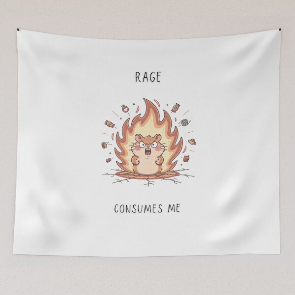 Item preview, Rage Consumes Me Funny Hamster Fire T-Shirt Chaotic Little Creatures designed and sold by Panom Suavichien.