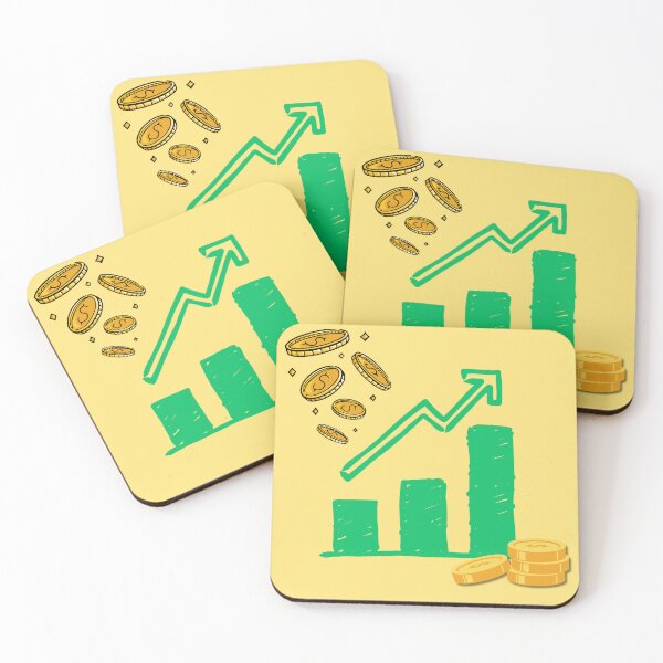 Item preview, Gold Coins Stock Market Growth Chart Illustration designed and sold by theboyjake.