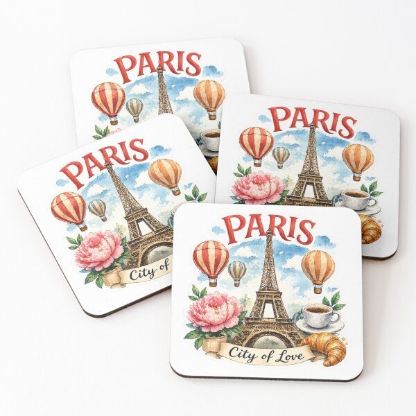 Item preview, Paris City of Love Watercolor Sticker | Eiffel Tower Romantic Travel Design | Vintage Paris Aesthetic Gift designed and sold by Oda.