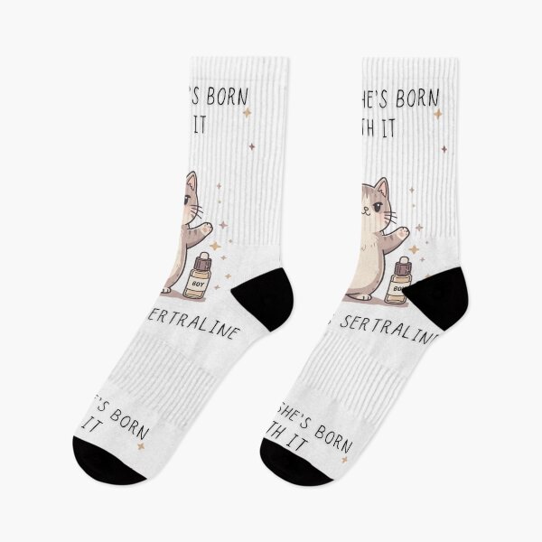 Item preview, Maybe She's Born With It Maybe It's Sertraline Funny Cat T-Shirt designed and sold by Panom Suavichien.