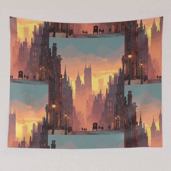 Item preview, Golden Hour Over Old London - Victorian Steampunk City designed and sold by bapupa.