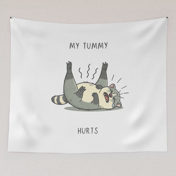 Item preview, My Tummy Hurts Funny Raccoon T-Shirt Chaotic Little Creatures designed and sold by Panom Suavichien.