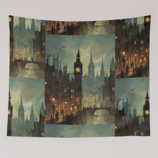 Item preview, Midnight Fog at Big Ben - Victorian Steampunk City designed and sold by bapupa.