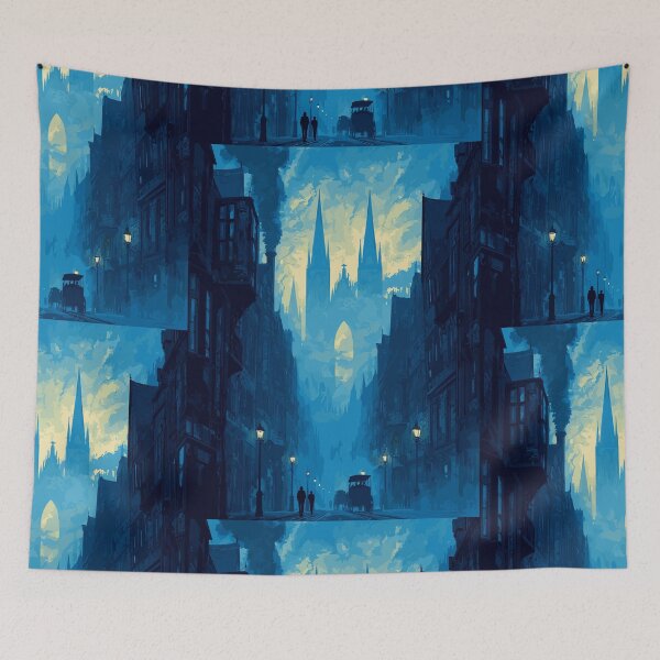 Item preview, Blue Twilight Steampunk Alley - Victorian Steampunk City designed and sold by bapupa.