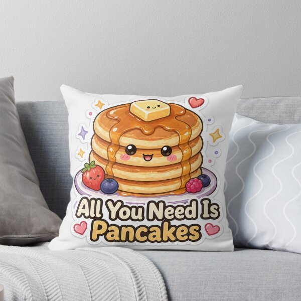 Item preview, Pegatina "Todo lo que necesitas son panqueques" – Lindo desayuno apilado designed and sold by InkWanderStudio.