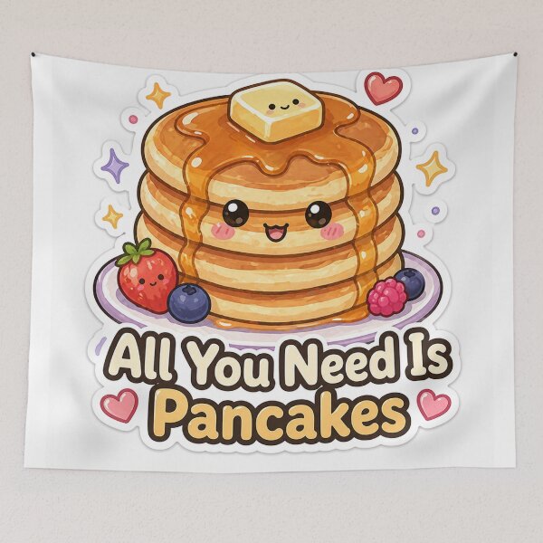 Item preview, All You Need Is Pancakes Sticker – Cute Breakfast Stack designed and sold by InkWanderStudio.