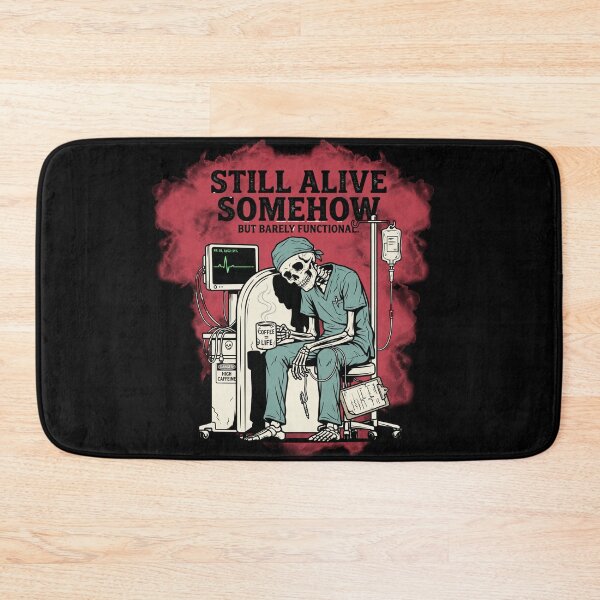Item preview, Funny ICU Nurse Skeleton Still Alive Somehow Critical Care Nurse Burnout Humor Coffee ICU RN Gift Night Shift ICU Life designed and sold by Im-Ara.