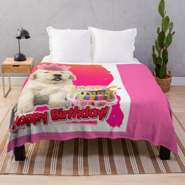 Item preview, Happy Birthday Golden Retriever Dog and Cake (ACCI) designed and sold by VanyssaGraphics.