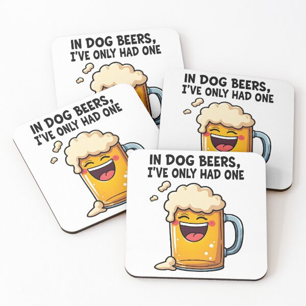 Item preview, In Dog Beers Ive Only Had One Funny Kawaii Beer Pun designed and sold by LunaPixelStudio.