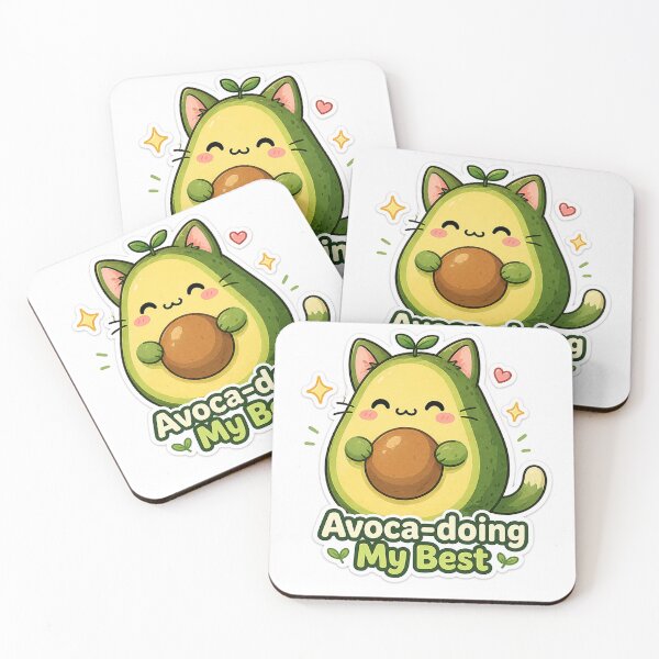 Item preview, Avoca-doing My Best Cat Sticker – Funny Avocado Pun Design designed and sold by InkWanderStudio.