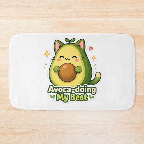 Item preview, Avoca-doing My Best Cat Sticker – Funny Avocado Pun Design designed and sold by InkWanderStudio.