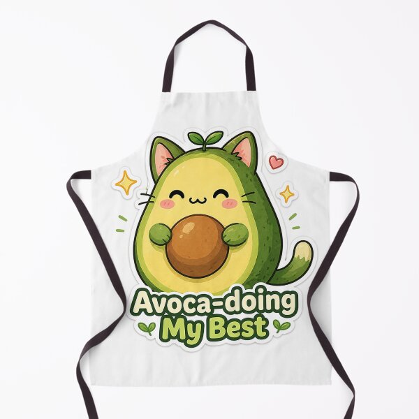Item preview, Avoca-doing My Best Cat Sticker – Funny Avocado Pun Design designed and sold by InkWanderStudio.