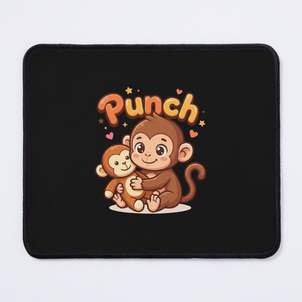 Item preview, Cute Monkey Hugging Plushie with "Punch" Bubble Text designed and sold by ronchoi123.