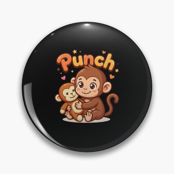 Item preview, Cute Monkey Hugging Plushie with "Punch" Bubble Text designed and sold by ronchoi123.