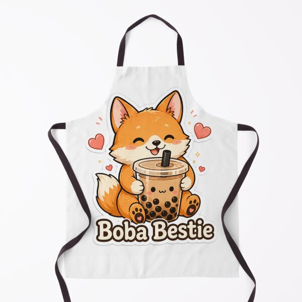 Item preview, Boba Bestie Fox Sticker – Cute Bubble Tea Lover Aesthetic designed and sold by InkWanderStudio.