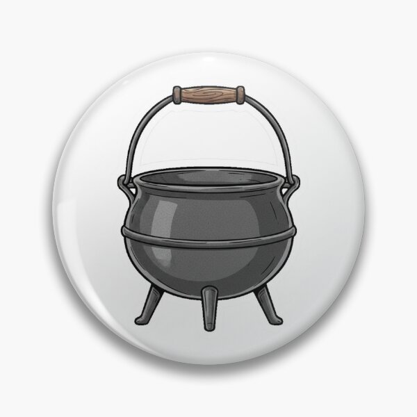 Item preview, Vintage Cast Iron Cauldron With Wooden Handle designed and sold by octozap.