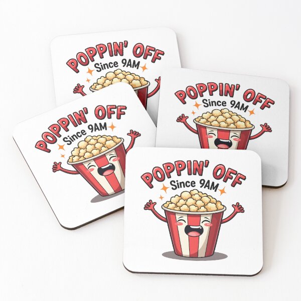 Item preview, Poppin Off Since 9AM Funny Kawaii Popcorn Pun designed and sold by LunaPixelStudio.