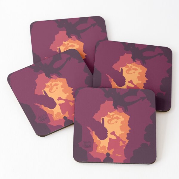 Item preview, Fiery Red Rocky Cave Silhouette Monsters designed and sold by SketchesWSara.